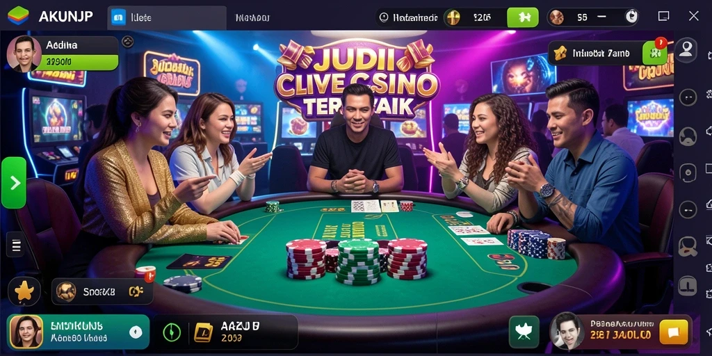 Screenshot gameplay Live Casino AKUNJP menampilkan dealer profesional yang sedang melayani pemain.