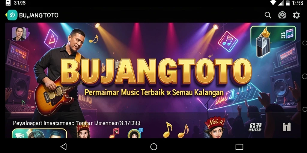 Tampilan gameplay menawan dalam BUJANGTOTO dengan berbagai lagu.
