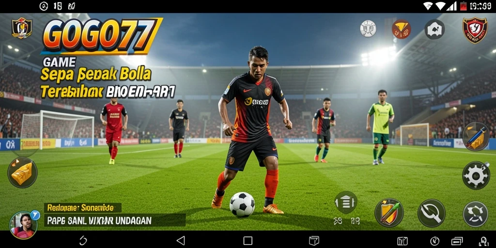 Tangkapan layar GOGO77 menampilkan momen seru di lapangan sepak bola.