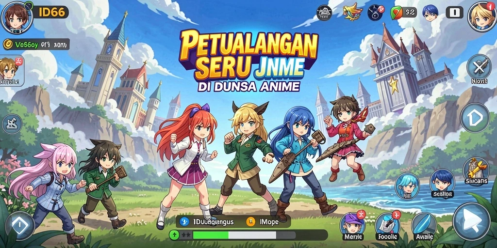 Tampilan gameplay seru di dunia anime yang memikat.