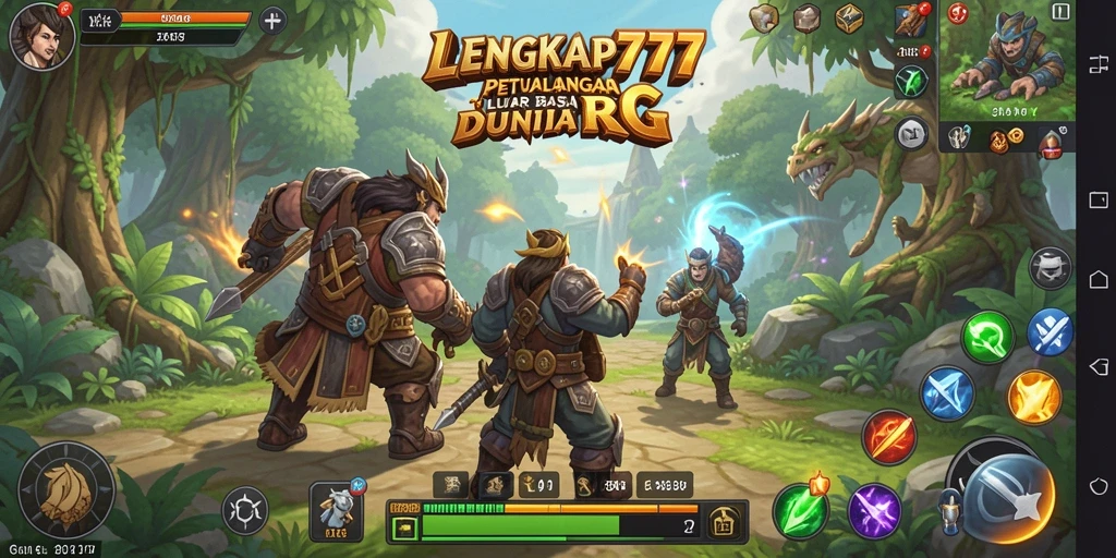 Tampilan gameplay LENGKAP777 yang penuh aksi dan petualangan RPG.