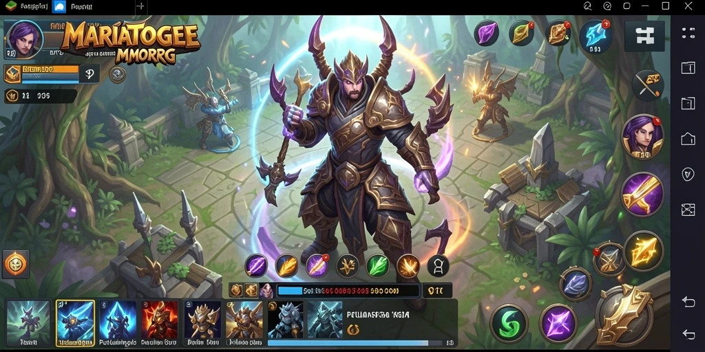Tangkapan layar gameplay MARIATOGEL menunjukkan pertempuran epik dan dunia yang luas.