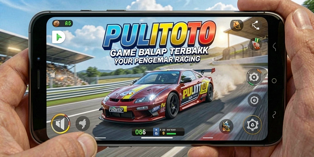 Screenshot gameplay PULITOTO dengan adrenalin balapan yang mendebarkan.