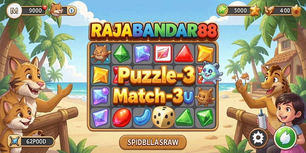 Gameplay seru RAJABANDAR88 dengan kombinasi elemen Match-3.