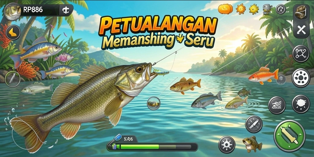 Gameplay menarik dalam memancing ikan di berbagai lokasi menawan.