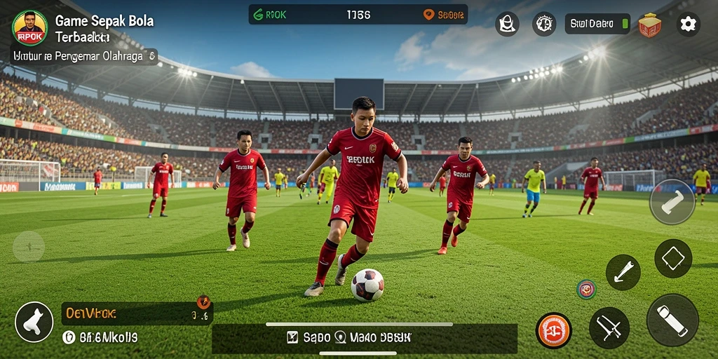 Gameplay mendebarkan RPOK yang menunjukkan pertandingan sepak bola