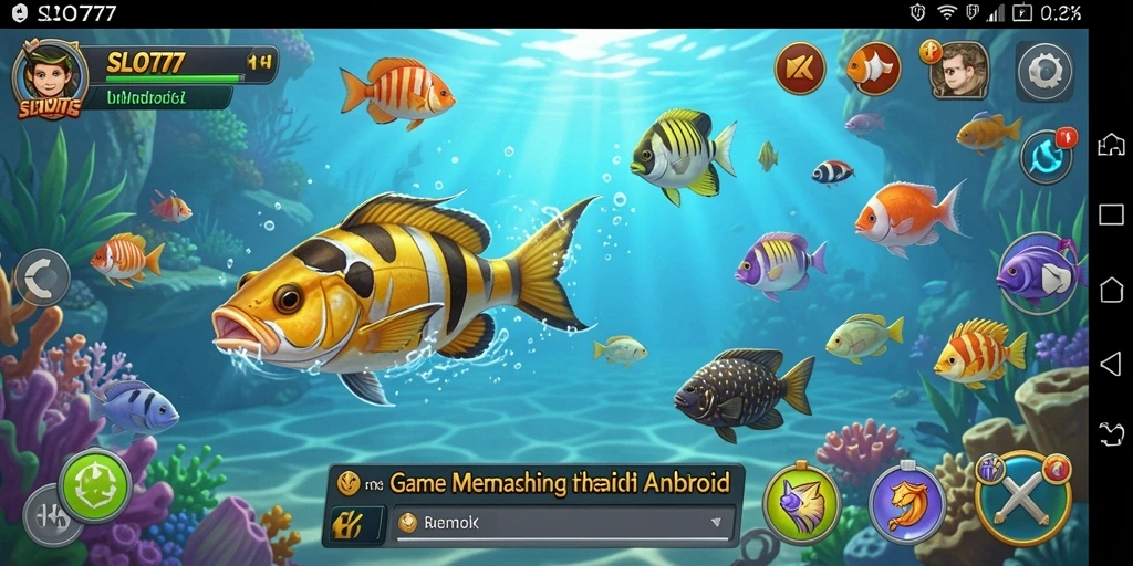 Screenshot gameplay SLOT777 menampilkan pengalaman memancing yang mendebarkan.