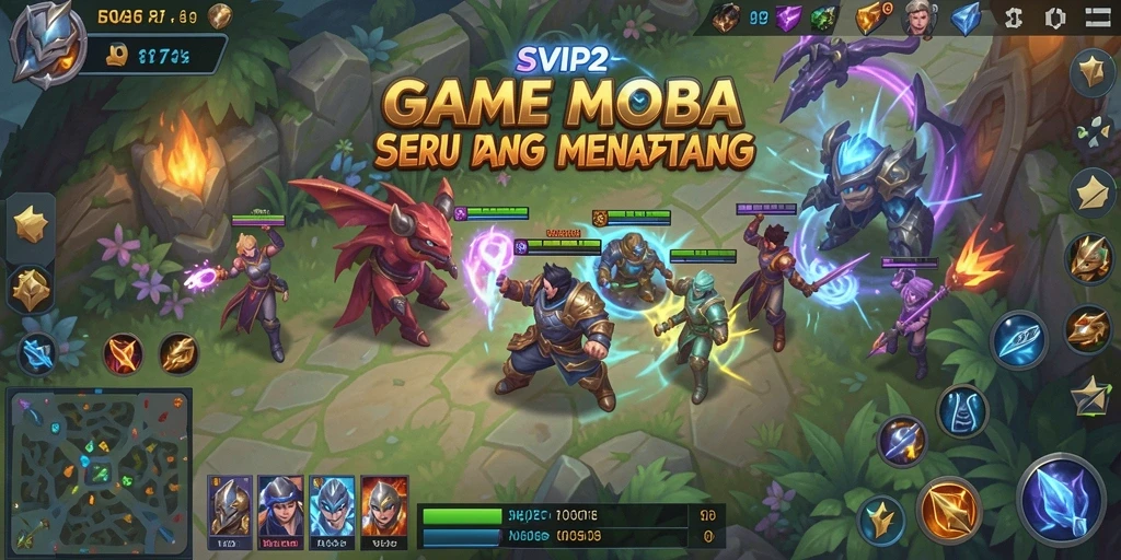 Tampilan gameplay menarik dalam SVIP2 dengan strategi MOBA terbaik.